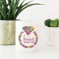thumbnail image 2 of CTDream Wedding Party Personalized 11oz. Coffee Mug Gift, Jenna Matron of Honor, Tropical Monstera Palm Leaves Bright Colors, 1-Pack, Custom Birthday Present Ideas, 2 of 6