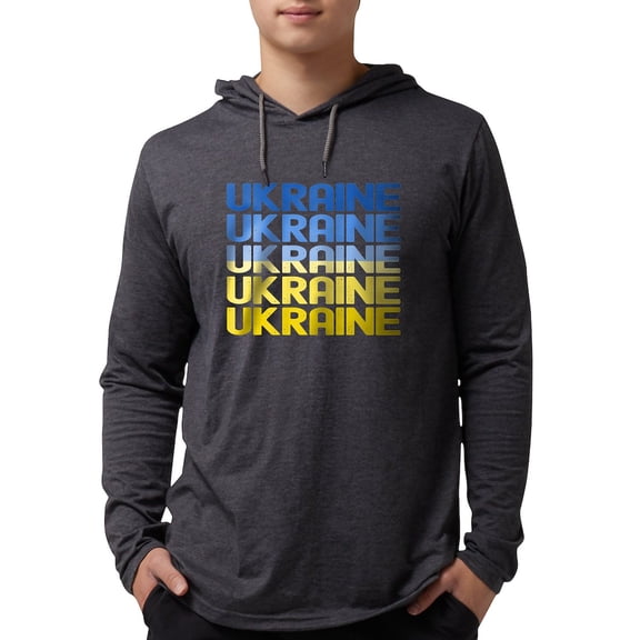 CafePress - Ukraine Long Sleeve T Shirt - Mens Hooded Shirt
