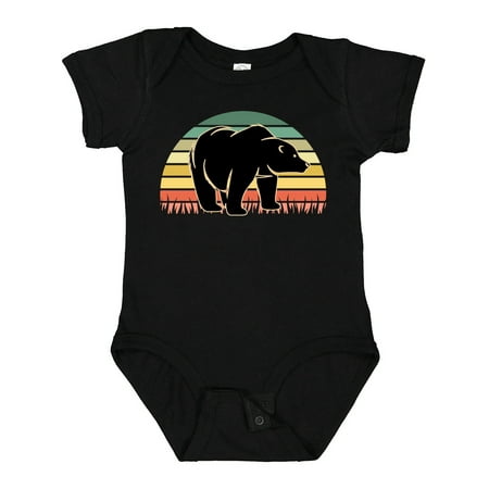 

Inktastic Bear Silhouette Nature Retro Sunset Gift Baby Boy or Baby Girl Bodysuit