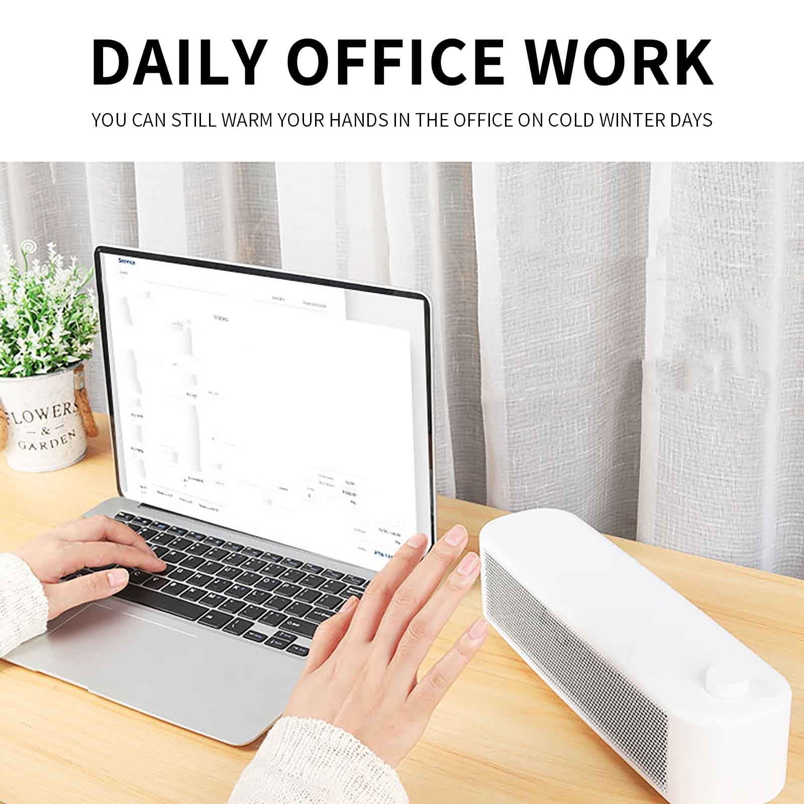 Desktop Small Heater Mini Office Indoor Portable Winter Foot and Hand Warmer Quiet 300W and 500W Energy Efficient Space Heater with Overheat Protection for Home and Work