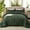 Dark Green, variant on 100% Cotton Ruched Comforter Set Queen Size,3 Pcs Avocado Green Comforter Bed Set ,Luxury Boho Bedding Set,Cinched Fluffy 3 Pcs Vintage Ruffle Bedding Aesthetic Room Decor for All Seasons