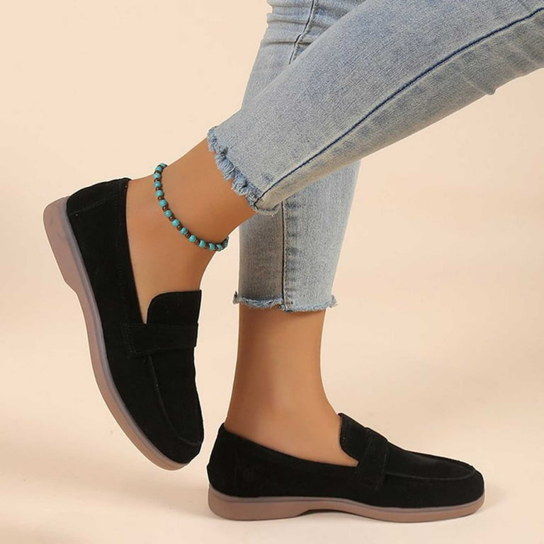 womens black suede dress shoes Alta: Black Suede – INEZ