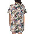 Bixox Women's Rose Flowers Printed Pajama Set 2 Piece Lounge Set Top