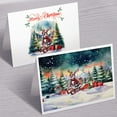thumbnail image 3 of Merry Christmas Santa Reindeer Antlers Manx Sleigh Xmas Winter Holiday 7x5in Folded Greeting Card Cat Lover Kitten Owner Gifts Single Note Card with Envelope - 00023, 3 of 5