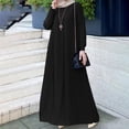 thumbnail image 2 of Elegant Women's Long Sleeve Button Down Abaya Casual Dress Dubai Fashion Outerwear, 2 of 5