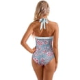 thumbnail image 3 of Women Sexy Tummy Control One Piece Swimsuit Halter Retro Bathing Suit, 3 of 12