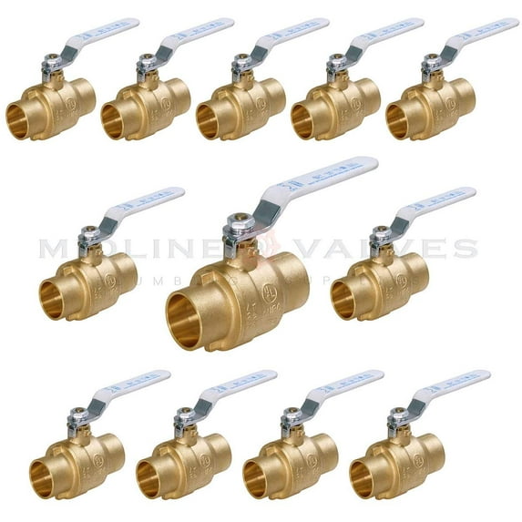 1-1/4 in. SWT x 1-1/4 in. SWT Premium Brass Full Port Ball Valve (12 Pack)