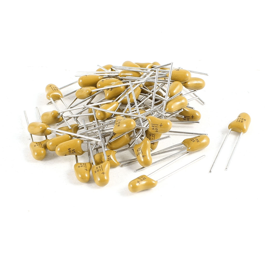 100pcs 25V 1uF 25V Radial DIP Tantalum Capacitor