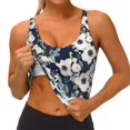 thumbnail image 2 of Sikiie Floral Flowers Blue Print Strappy Sports Bra for Women Padded Push Up Sports Bra Athletic Running Sports Bra Workout Bra Yoga Bra, 2 of 5