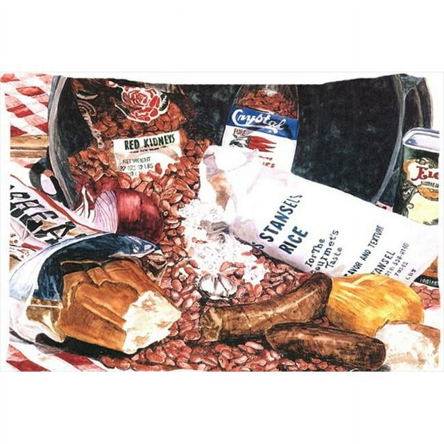 Carolines Treasures 8536PILLOWCASE Taie d'Oreiller Standard 20.5 x 30 Po. Tissu Évacuant l'Humidité Haricots Rouges et Riz