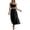 Black, variant on KHONTS Two Piece Set for Women Boho Flowy A-Line Maxi Skirt Spaghetti Strap Crop Tops Summer Vacation Outfits Blue S