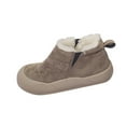 thumbnail image 2 of SUNVIT Womens Warm Khaki Flock Upper Plush Lined Shoes - Mid-Top Winter Casual Style, Thick Sole, Easy On/Off Pull Tab, Size 37, 2 of 9