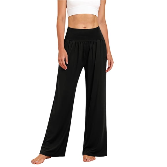 Wide Leg Yoga Pants for Women High Waisted Cozy Loose Wide Leg Yoga Sports Athletic Sweatpants With Pockets Flowy Pants