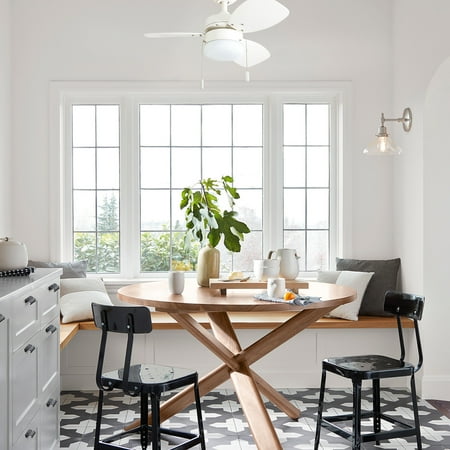 Honeywell Ocean Breeze 30" White Indoor Ceiling Fan with Light, 3 Blades, & Reverse Airflow