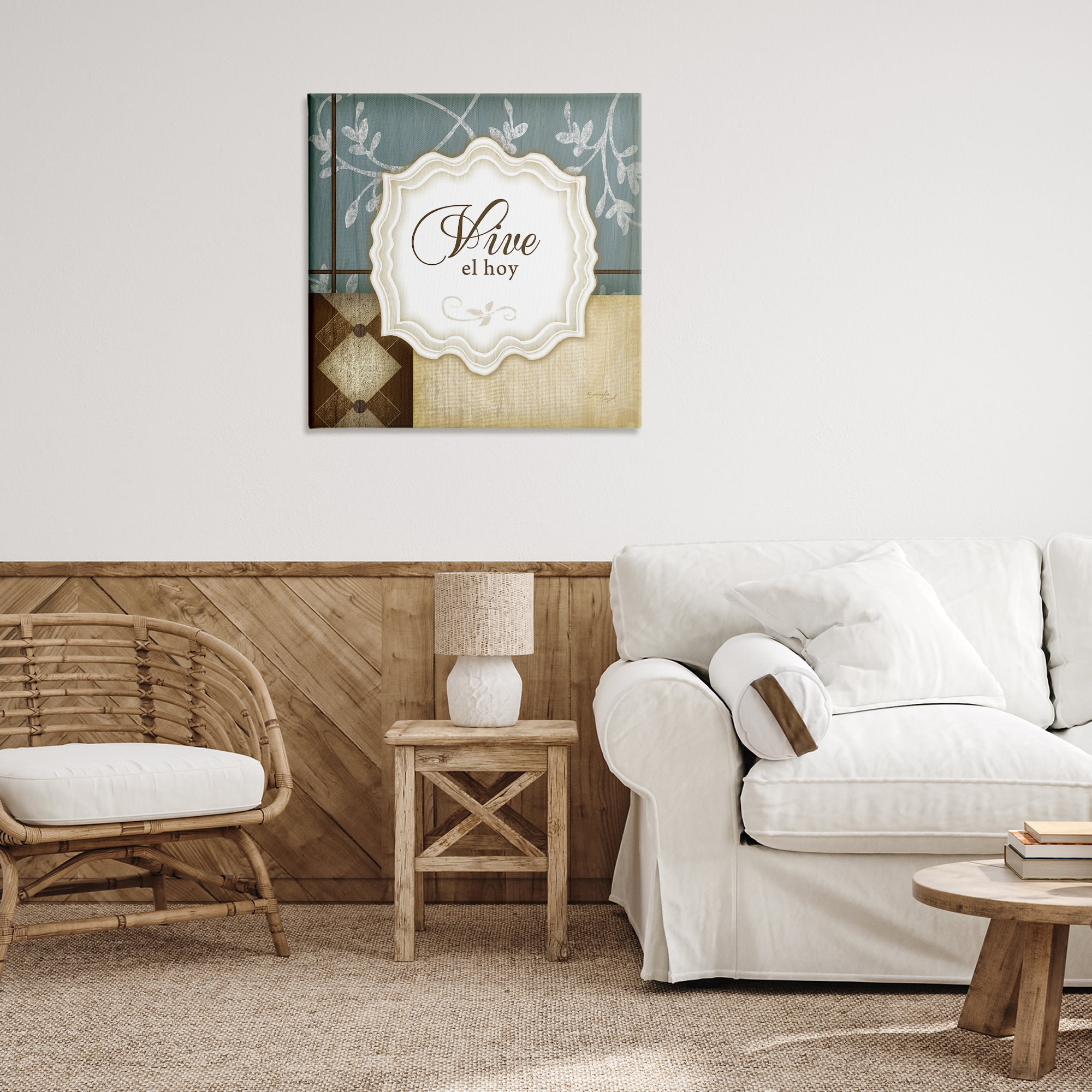 Stupell Industries Vive el Hoy Tradicional Inspirational Quotes & Sayings Painting Wrapped Canvas Art Print Wall Art, 30 x 30