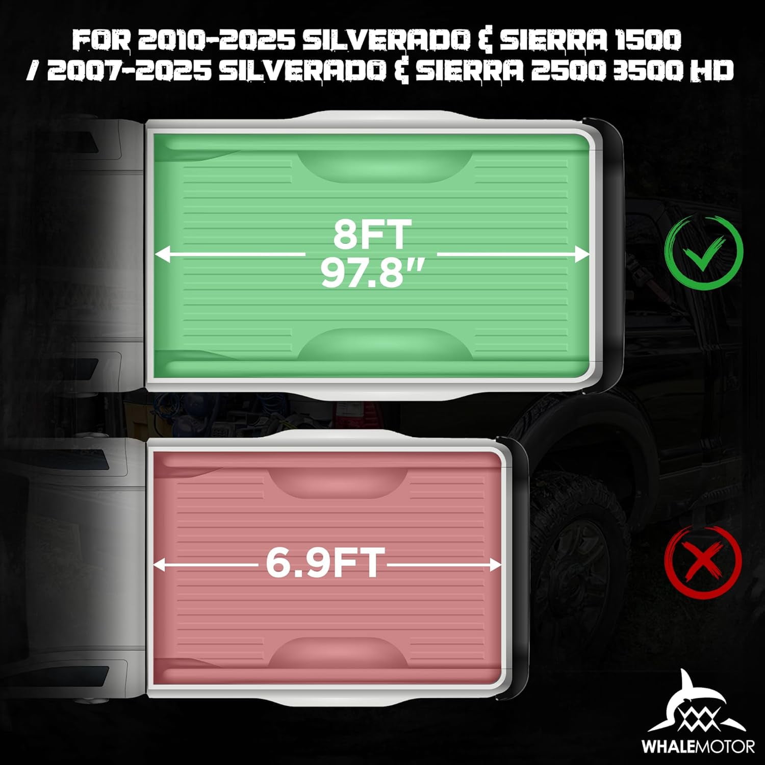 8ft Hard Folding Truck Bed Tonneau Cover for 2010-2026 Silverado & GMC Sierra