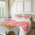 thumbnail image 3 of Ambesonne Saying Fitted & Top Sheet Set with Shams, Watercolor Splash, Red Fuchsia, 3 of 8