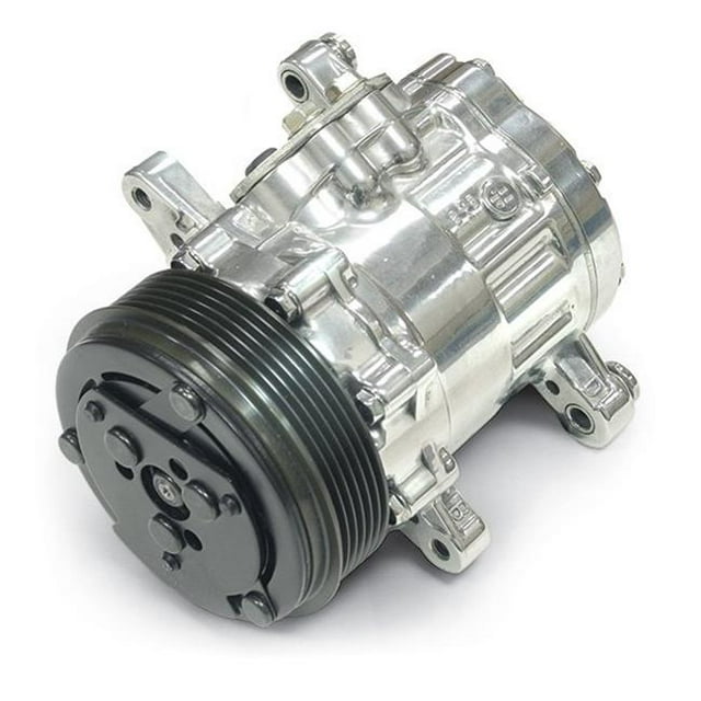 P412 Sanden 7176 Chrome AC Compressor with Serpentine Pulley