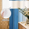 thumbnail image 3 of No Hook Shower Curtain, Blue Brown Shower Curtains for Bathroom with See Through Top Window, Gradient Wood Grain Farmhouse Country Waterproof & Washable Bath Curtain Stand Up Stall 36"x72", 3 of 9
