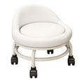 thumbnail image 4 of veasfak Low Rolling Seat Pulley Stool Pedicure Stool Roller Seat Short Stool for Library white, 4 of 9