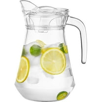 CHUNTIAN Glass Pitcher with Lid, High Borosilicate Glass,Hot/Cold Water Jug and Juice and Iced Tea Beverage Carafe (1600ml)