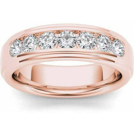 Imperial 1 Carat T.W. Diamond Men's 14kt Rose Gold Wedding Band