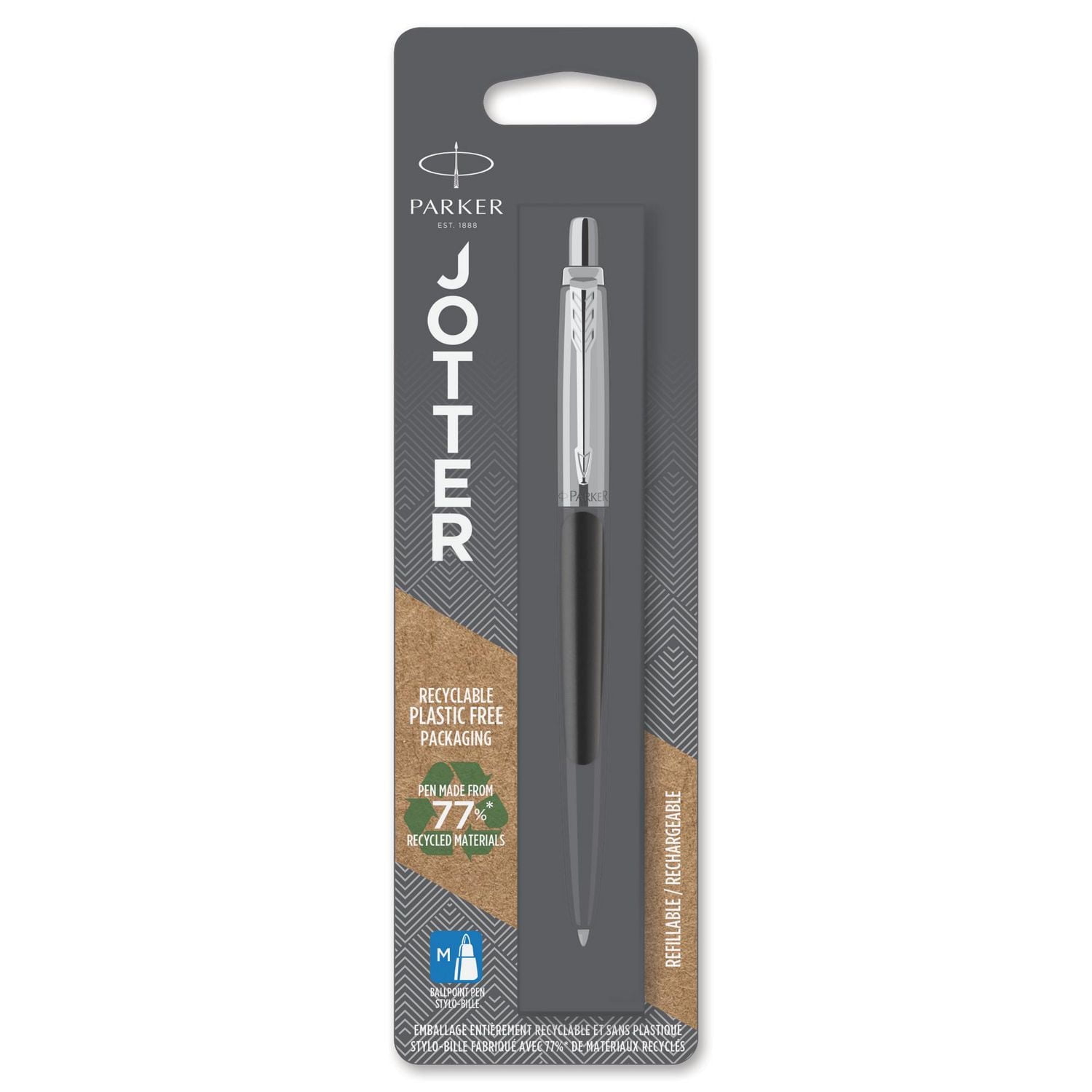 Parker Jotter Black Barrel Ball Point Pen