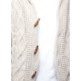 thumbnail image 4 of X RAY JEANS Mens Faux Shearling Shawl Collar Cable Knit Cardigan Sweater, Cream, XL, 4 of 5