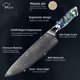 thumbnail image 2 of Cuchillo de Chef de 8 "VG10 67 Capas Cuchillo de Cocina de Acero Damasco Mango de Abulón Cuchillo de Damasco Afilado Herramienta Práctica de Corte de Cocina, 2 of 7
