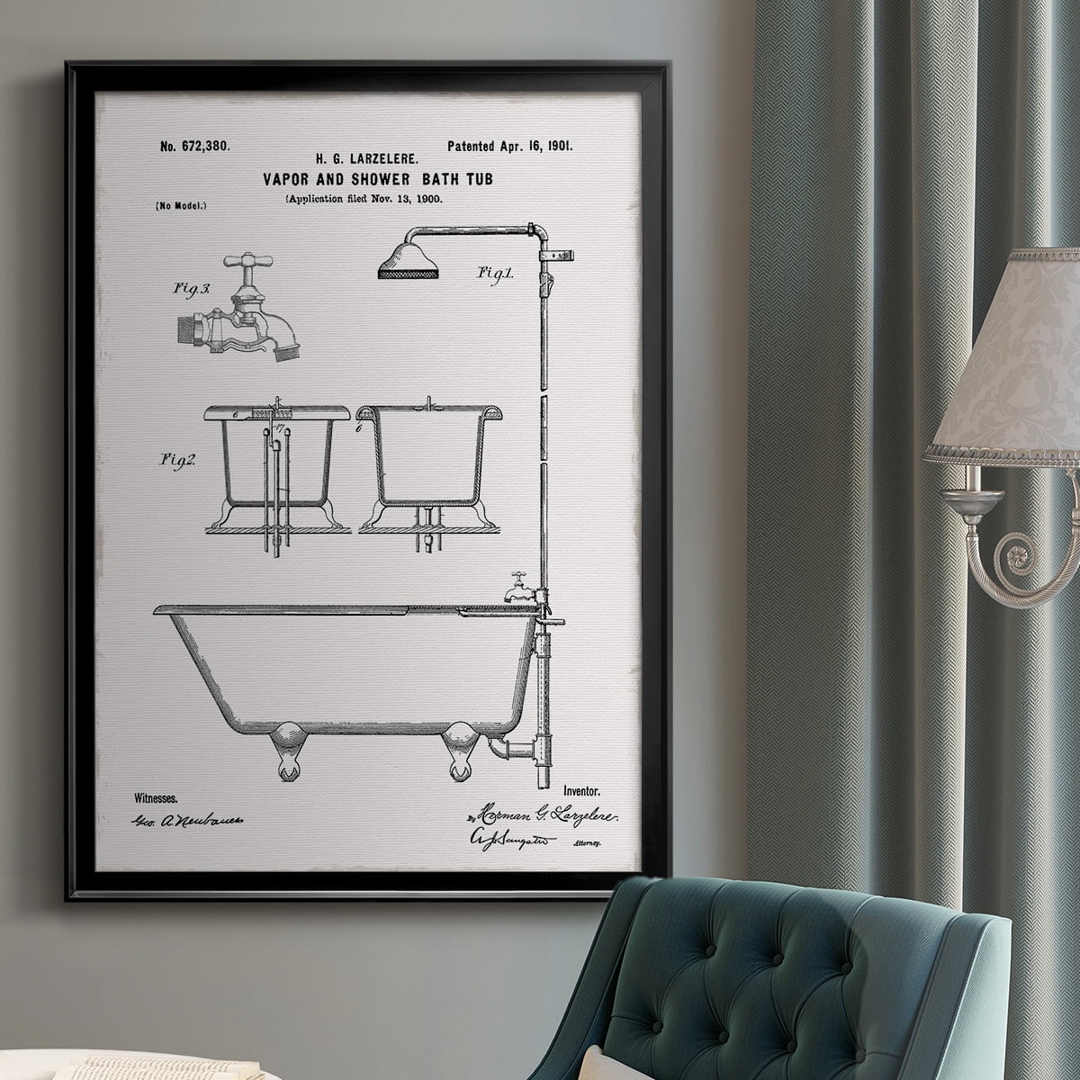 Vintage Bath II Premium Classic Framed Print - Ready to Hang
