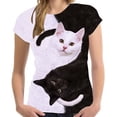 thumbnail image 2 of DHFJKG Short Sleeve T Shirts For Women Men Funny 3D Print Unisex Adult Cute Cat Summer Crewneck Loose Fit Tee Shirt Versatile Tops, 2 of 2