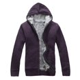 thumbnail image 6 of PMVFHDE Men's Winter Daily Solid Color Heavyweight Warm Knit Hooded Sweater Jacket Purple,XL, 6 of 6