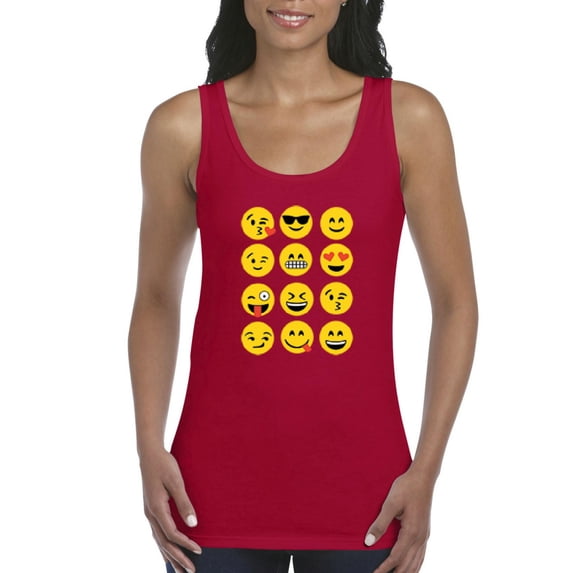 Womens Emoji Group Tank Top