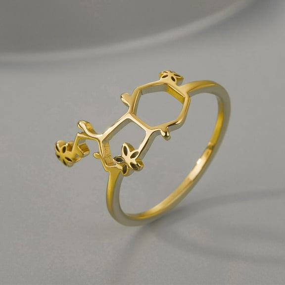 Serotonin Ring Science Chemistry Molecule Stainless Steel Ring Jewelry Gifts