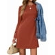 thumbnail image 1 of Vestidos Casuales de Larga para Mujer, Estilo Camiseta , Conjuntos de Otoño Rojo Ladrillo M, 1 of 8