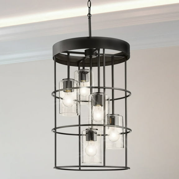 Luxury Modern Chandelier, Matte Black, UHP4499