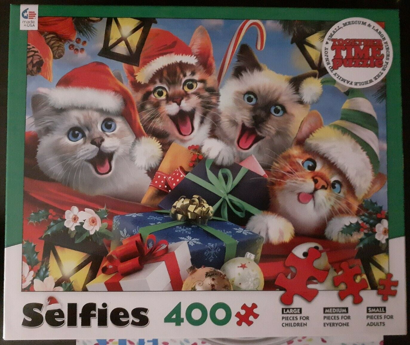 Ceaco 400 pc. Together Time Selfies Holiday Cats Puzzle