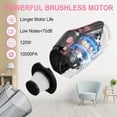 thumbnail image 2 of NEXPOW Cordless Handheld Vacuum Pink, 10000Pa Car Vacuum Cleaner, 50Min Runtime 7800mAh, LED Light & Charger, Lightweight 1.9lb for Home Car Pet Hair, 2 of 8