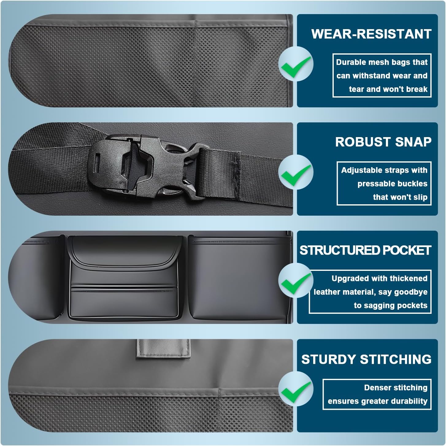 Car Backseat Organizer with Foldable Table Tray, Premium Leather Car Seat Back Protectors Kick Mats, Toy Storage Box with 10 Inch Touch Screen, Tablet Holder