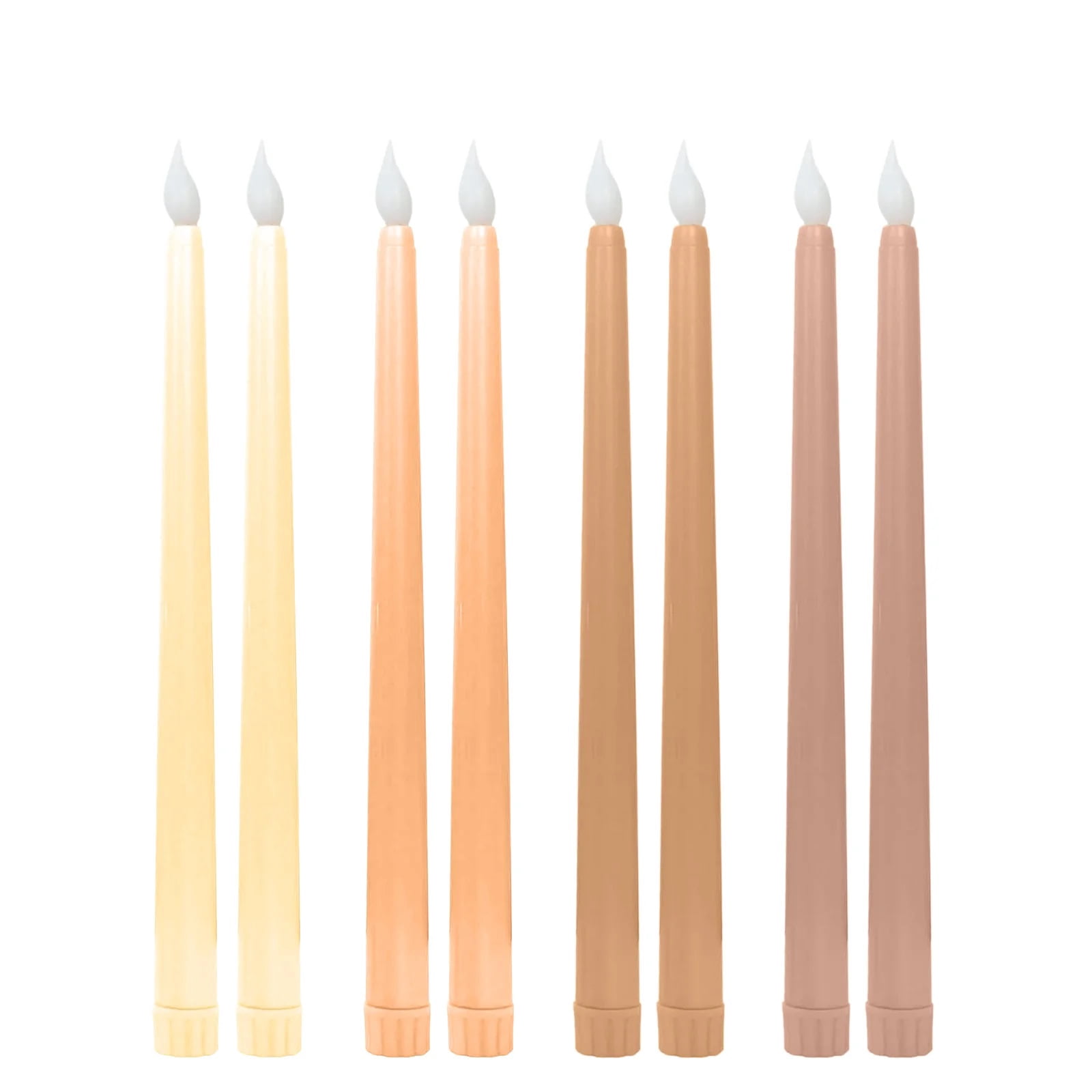 BalsaCircle 8 Natural 11" LED Mixed Taper Flameless Candles Lights Wedding Reception