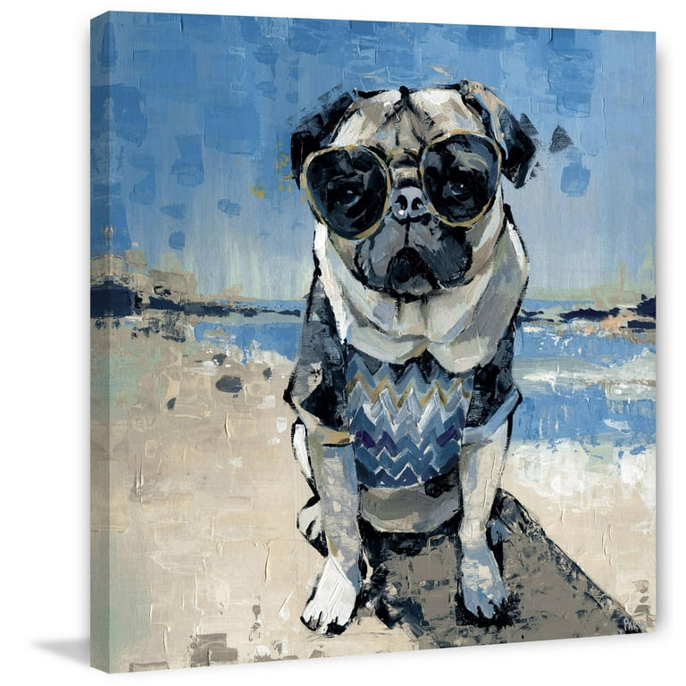 Pug top canvas art