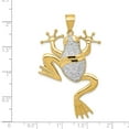 thumbnail image 3 of 14k Yellow with White Rhodium Two-tone Gold Diamond-cut Frog Pendant, 3 of 4