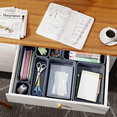 thumbnail image 6 of 45 PCS Plastic Drawer Organizers Set, 3-Sizes Vanity and Makeup Organizer, Desk and bathroom Drawer Organizer Trays, Organizers and Storage for Makeup, Jewelry, Gadgets, Utensils, Grey, 6 of 7