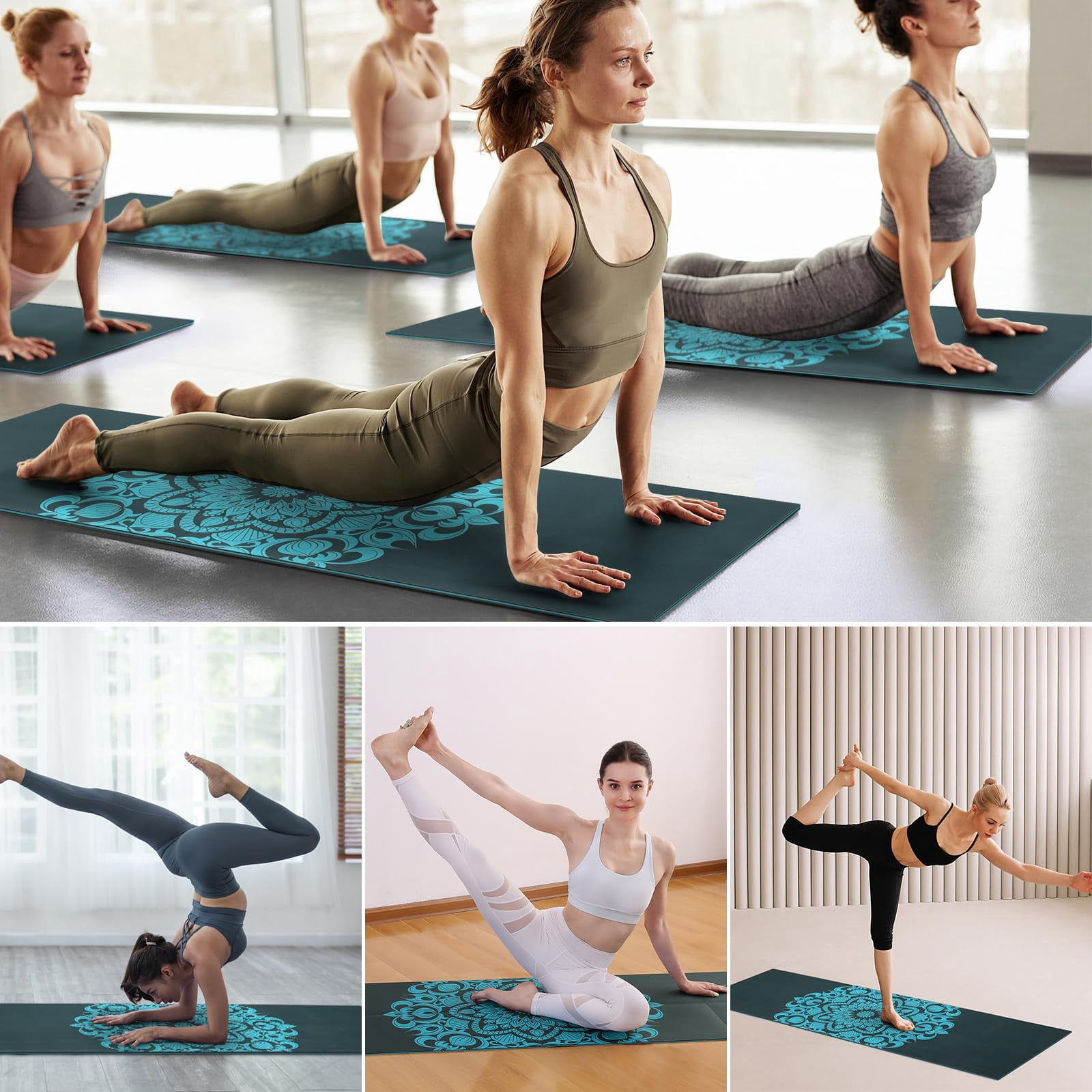 Avoalre Yoga Mat, Foldable 72" x 24" x 1/5" Thick Yoga Mat for Workout Fitness Pilates Stretching with Bag, Double Sided Non-Slip