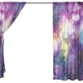 thumbnail image 4 of Floral Outer Space Stars Colorful Nebula Semi Sheer Curtains Window Voile Drapes Panels Treatment-55x78in for Living Room Bedroom Kids Room, 2 Pieces, 4 of 4