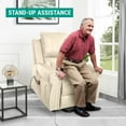 thumbnail image 6 of Naomi Home Tatiana Air Leather Power Lift Recliner with Studded & Tufted, Cream, 6 of 10