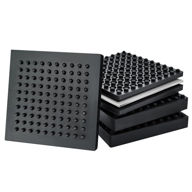 BXI Estera para Equipo de Ejercicio - 4 x 4 x 0.8 Pulgadas 4 Piezas Antideslizante Reducción de Ruido Cinta de Correr antivibración Tapetes para Bicicleta estacionaria Almohadilla de Goma incorporada