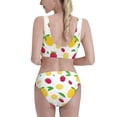 thumbnail image 3 of Daiia Strawberry and Lemon printed 2 piece Swimsuit Bikinis for Women High Waisted Racerback Bathing Suits Summer Tummy Control Scoop Neck Swimwear-Medium, 3 of 8