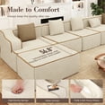 thumbnail image 3 of MF Studio 134" Modular Sectional Sofa with Deep Seat, L-Shaped Comfy Corduroy Cloud Couch with Ottoman, No Assembly Required, Beige, 3 of 9