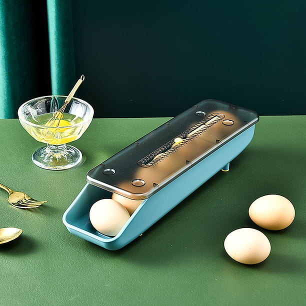 Contenedor De Almacenamiento De Alimentos, Organizador De Cocina Con Tapa a Presión, 13 X 3,6 X 3,5 Cm, Contenedor De Huevos De Plástico Transparente Para Refrigerador, No Tóxico Y a Prueba